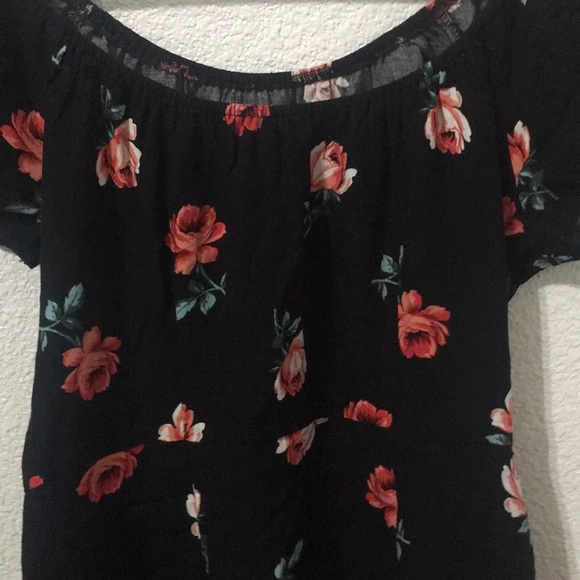 Flower Print Off the Shoulder Dress - Picture 4 of 4